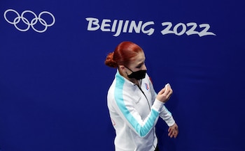 Alexandra Trusova, en los Juegos Olímpicos de invierno Bejing 2022, quiebra en llanto al queda en el segundo lugar (REUTERS/Phil Noble)