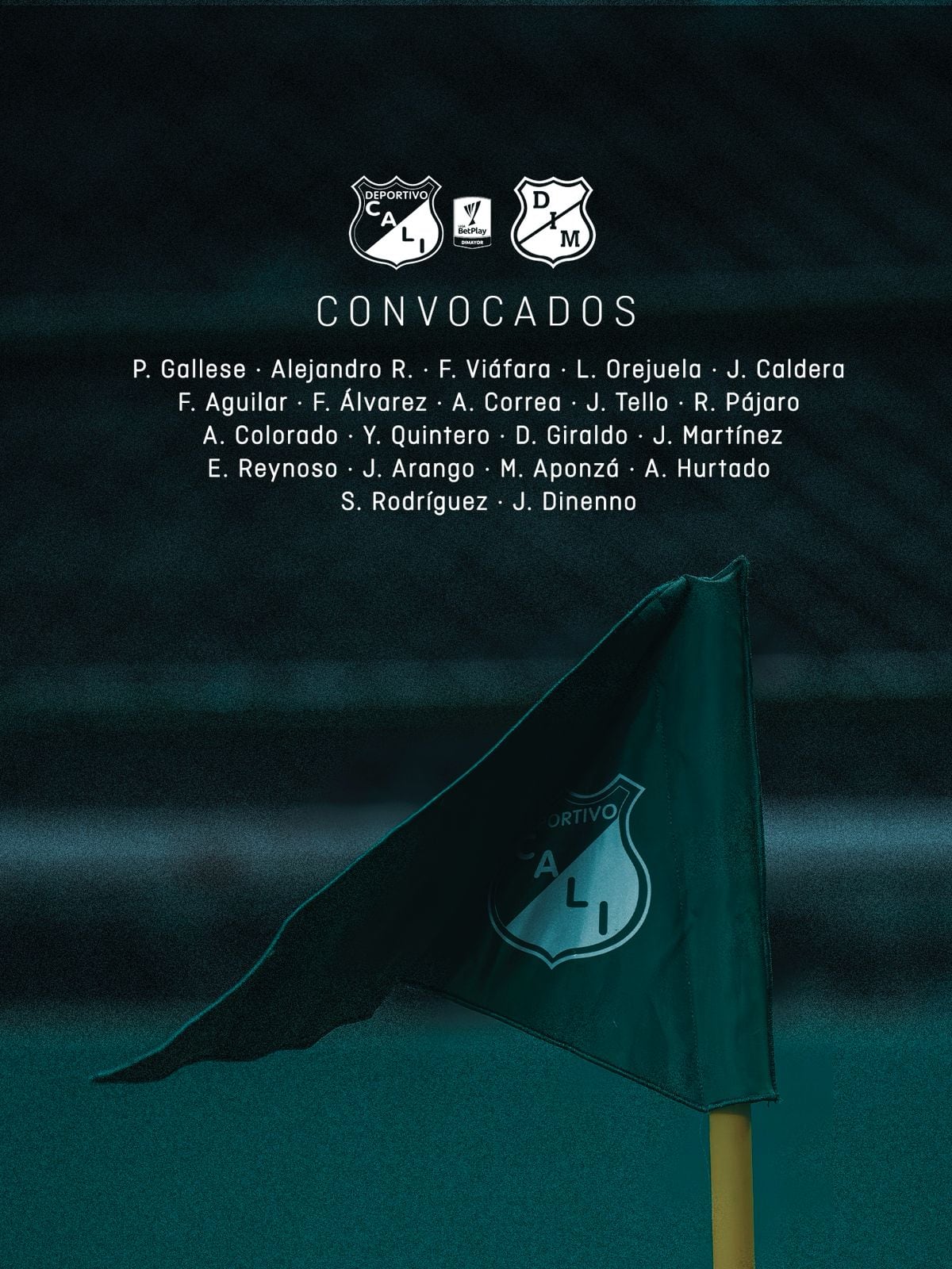 Los elegidos por Alberto Gamero para el duelo - crédito Jefatura de Prensa Deportivo Cali