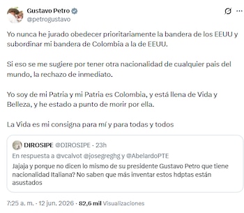 El presidente de la República calificó la ofensiva judicial y política anunciada por el abogado y candidato presidencial como “persecución y odio a un pensamiento político” - crédito @petrogustavo/X