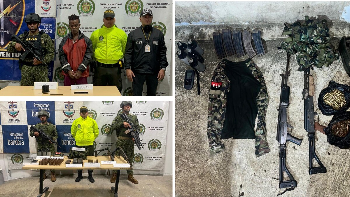 Seized weapons and narcotics in Buenaventura