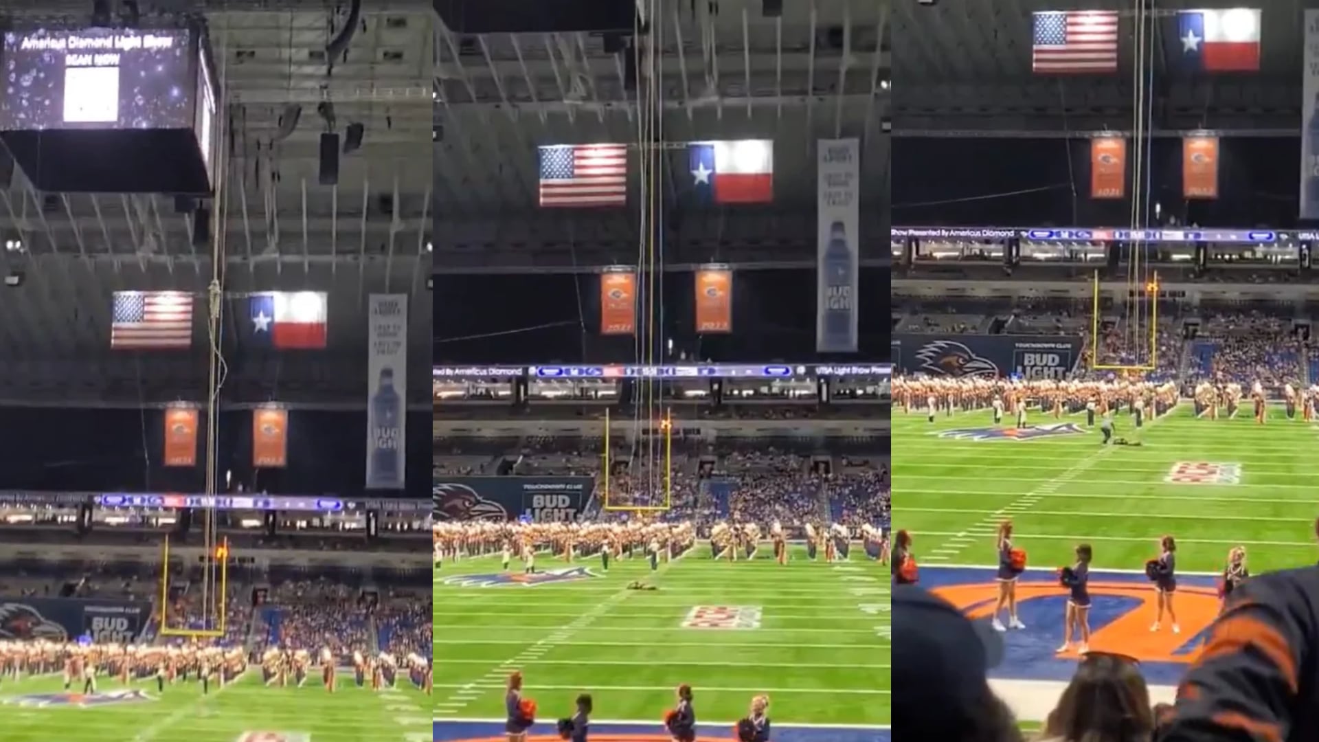 Rápel fallido en el Alamodome: un militar cayó desde más de 30 metros de altura en una exhibición previa al partido UTSA-Navy