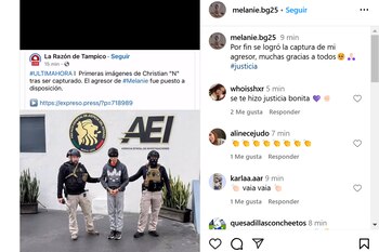 La joven agradeció en redes el apoyo de las personas. Crédito: Instagram/ melanie.bg25