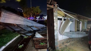 Voladura de techos y árboles