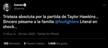 Mesaje de Juanes por el