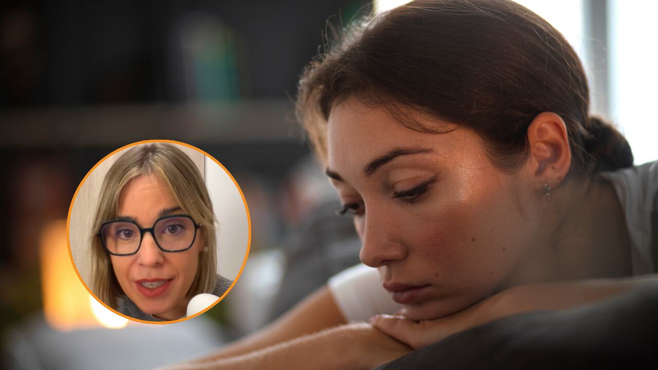 La psicóloga Silvia Severino explica algunos consejos para salir de los bucles de pensamiento cuando se produce una ruptura de pareja. (Montaje Infobae con imágenes de Freepik y @silviaseverinopsico/TikTok)