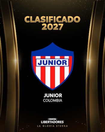 Afiche de la Copa Conmebol Libertadores anunciando al Junior FC como club clasificado al torneo continental para el 2027 - crédito Junior FC