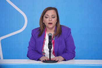 Cecilia Moreau habló brevemente en