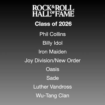 Phil Collins, Billy Idol Iron Maiden, Joy Division/New Order, Oasis, Sade, Luther Vandross, y Wu-Tang Clan fueron los elegidos para ingresar al Salón de la Fama del Rock N' Roll - crédito @rockhall/Instagram