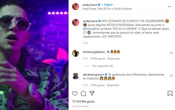 Post en Instagram de Andy