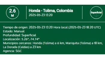 La mañana del viernes estuvo movida en materia de actividad sísmica en el país - crédito Servicio Geológico Colombiano