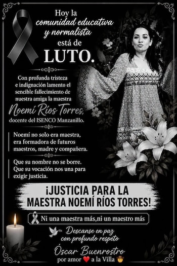Ataque homicidio feminicidio Colima ISENCO Noemí Isabel Ríos Torres