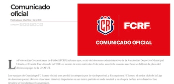 Tras confirmarse la pérdida de la categoría en firme, el espacio que deja el conjunto pampero en la máxima división se definirá mediante un repechaje de emergencia (Cortesía: FCRF).