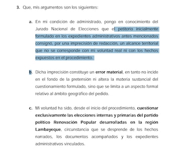 Denunciante retrocede en su pedido