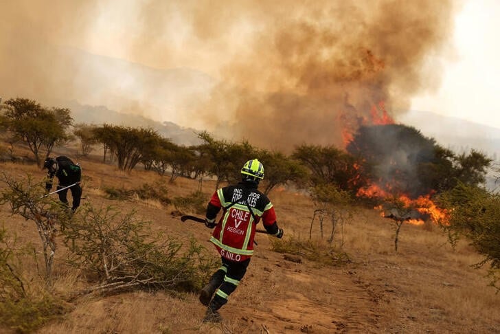 En Chile el país cuenta con sistemas como el ‘Botón Rojo’ y el ‘Golpe Único’ para identificar condiciones de riesgo y responder desde las primeras etapas de un incendio. - crédito REUTERS/Iván Alvarado