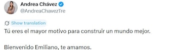 El anuncio del nacimiento de Emiliano se dio en medio de la contienda interna de Morena.