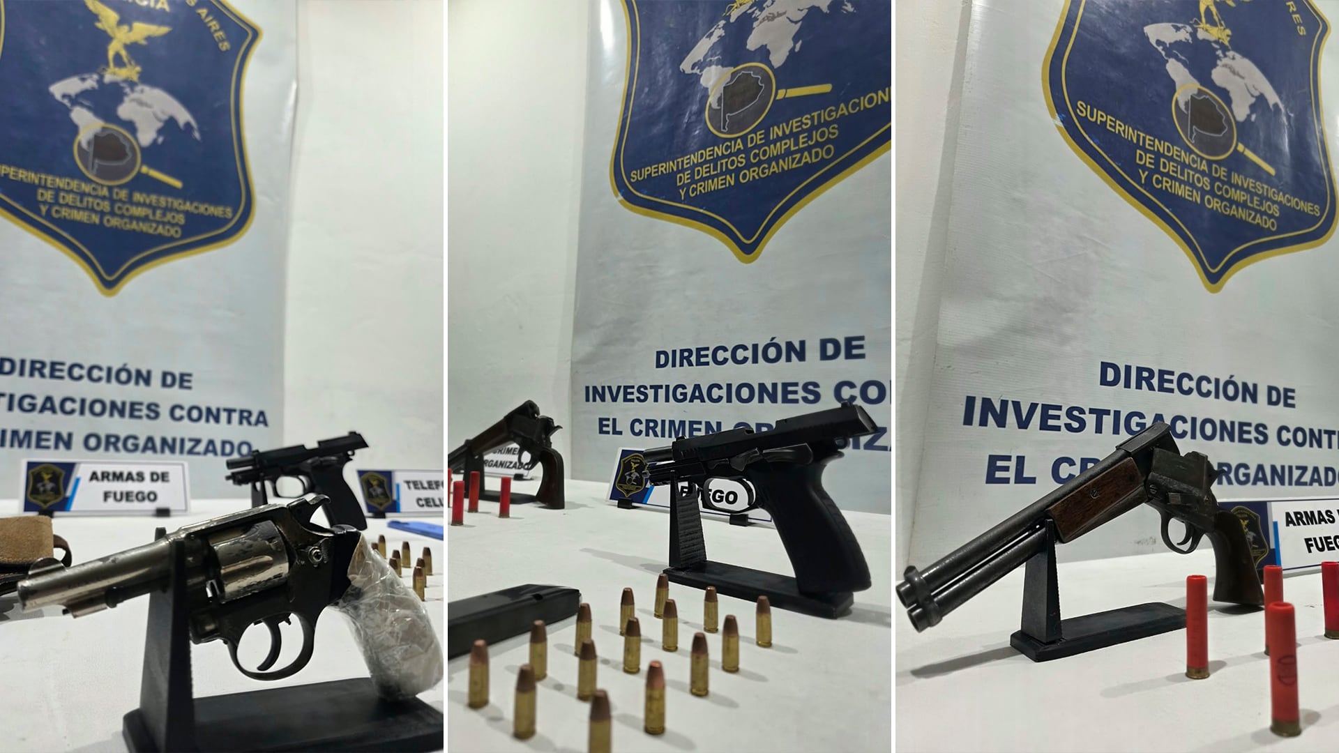 Las armas secuestradas en los allanamientos