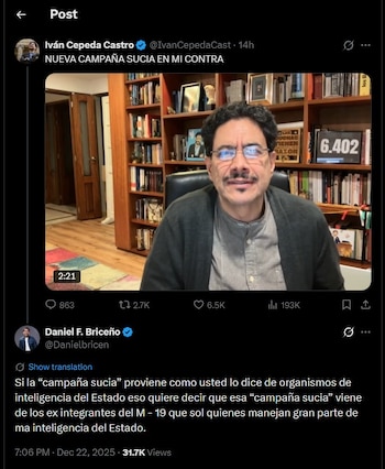 Daniel Briceño contestó a las