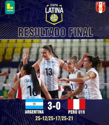 Argentina superó a Perú Sub 19 en el debut por la Copa Latina de vóley 2026.