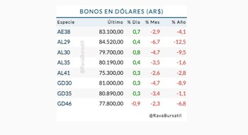 Fuente: Rava Bursátil-precios en pesos.