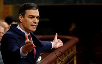 Pedro Sanchez al dar su