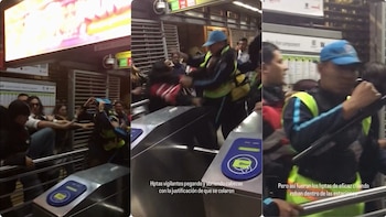 Una riña entre vigilantes de Transmilenio y presuntos colados dejó varios heridos y quedó registrada en video