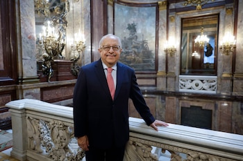 MADRID, 12/05/2026.- El canciller de Guatemala, Carlos Ramiro Martínez, interviene en una tribuna organizada por la Casa de América en Madrid y la agencia EFE, este martes. EFE/Mariscal