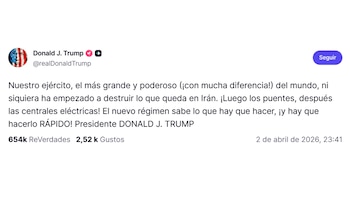 Donald Trump afirmó que las fuerzas estadounidenses aún no han comenzado a "destruir lo que queda" en Irán (@realdonadtrump)