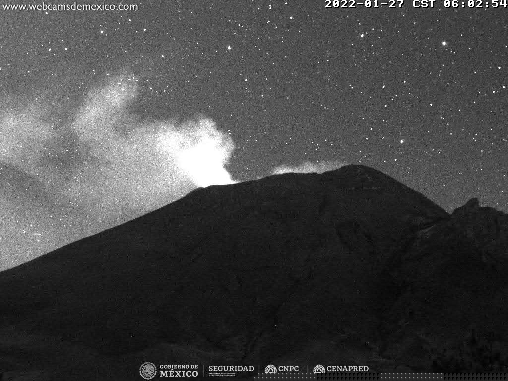 Estado del volcán Popocatépetl -
