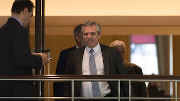 Alberto Fernández al llegar al