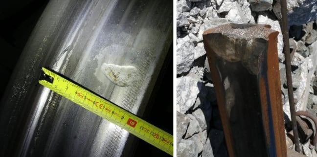 El primer informe revela que la vía estaba rota y que un “escalón” en el carril pudo provocar que un vagón del Iryo descarrilase y golpeara al Alvia