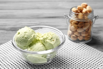 Helado casero de melón y