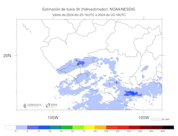 Imagen 3: Hidroestimador de las últimas tres horas.