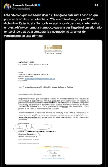 El ministro del Interior afirmó