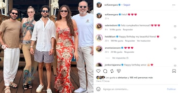 Junto a la "Toty" estuvieron su hijo Manolo, el empresario Douglas Chabott y Luis Balaguer, socio de negocios de la colombiana durante más de 30 años - crédito @sofiavergara/Instagram
