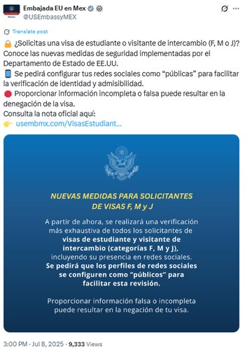 Estados Unidos ha retomado medidas