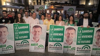 Carteles de la coalición Por Andalucía (Por Andalucía / Europa Press)