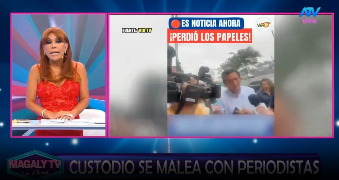 Magaly Medina arremete contra Óscar Custodio tras verlo nuevamente detrás de La Bella Luz: “Ni siquiera se esconde”. Captura: Magaly TV La Firme.