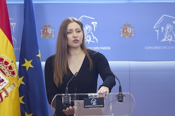 La portavoz del PP en el Congreso, Ester Muñoz, durante una rueda de prensa (Jesús Hellín / Europa Press)