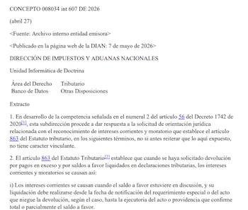 La Dian aclaró que la competencia para reconocer intereses en devoluciones tributarias corresponde al ordenador del gasto - crédito Dian