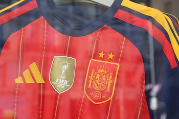 La camiseta de España con la segunda estrella. (Kiko Huesca/EFE)