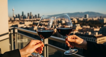 Dos personas brindan con copas