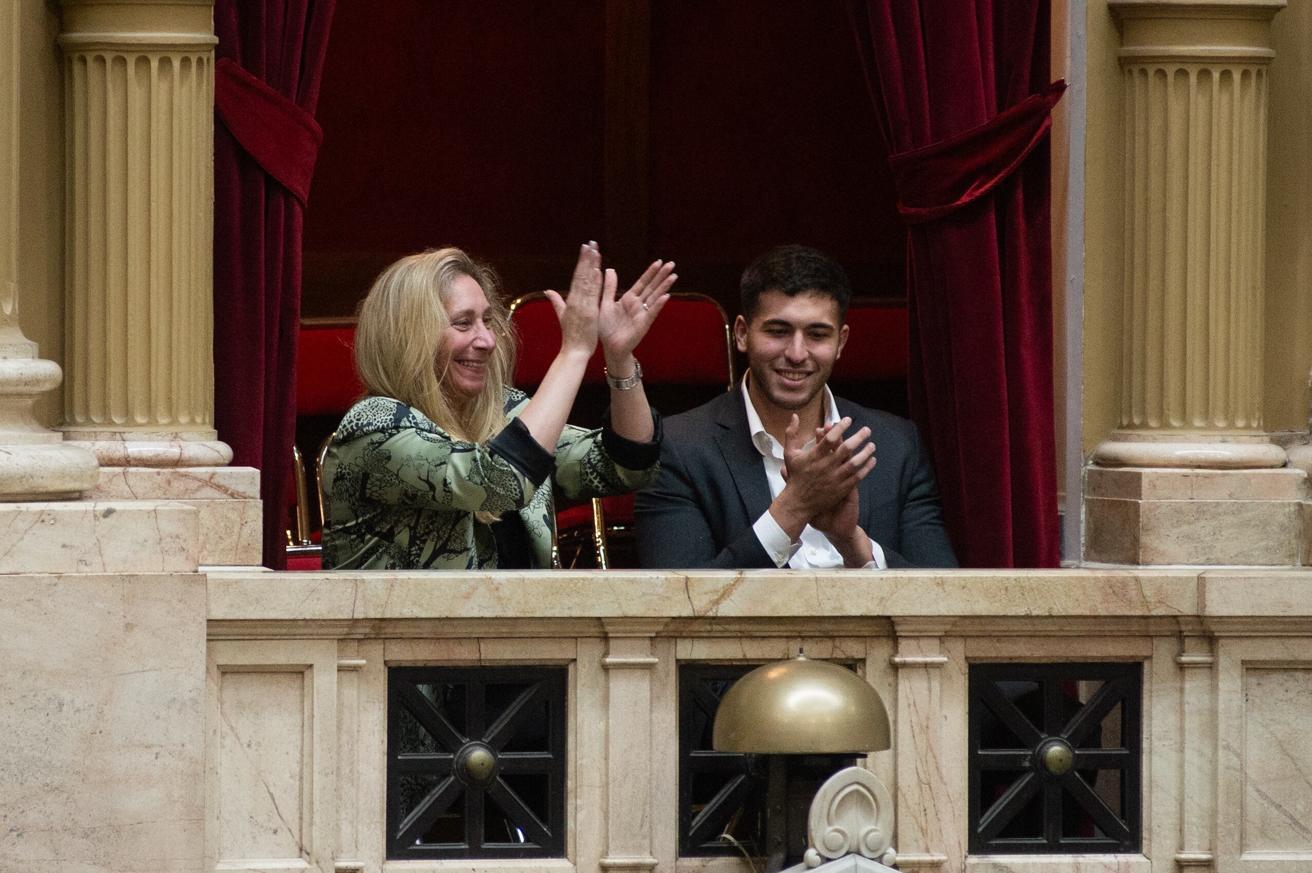 Karina Milei festejaba la aprobación de Ficha Limpia en Diputados en febrero de 2025. (Créditos: Jaime Olivos)