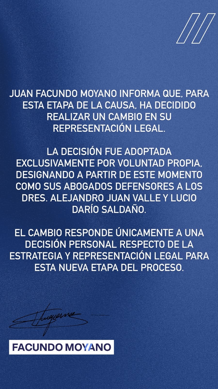 El comunicado de Facundo Moyano tras cambiar sus abogados