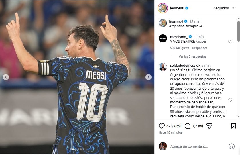 Lionel Messi envió un mensaje a sus seguidores en Instagram (@leomessi)