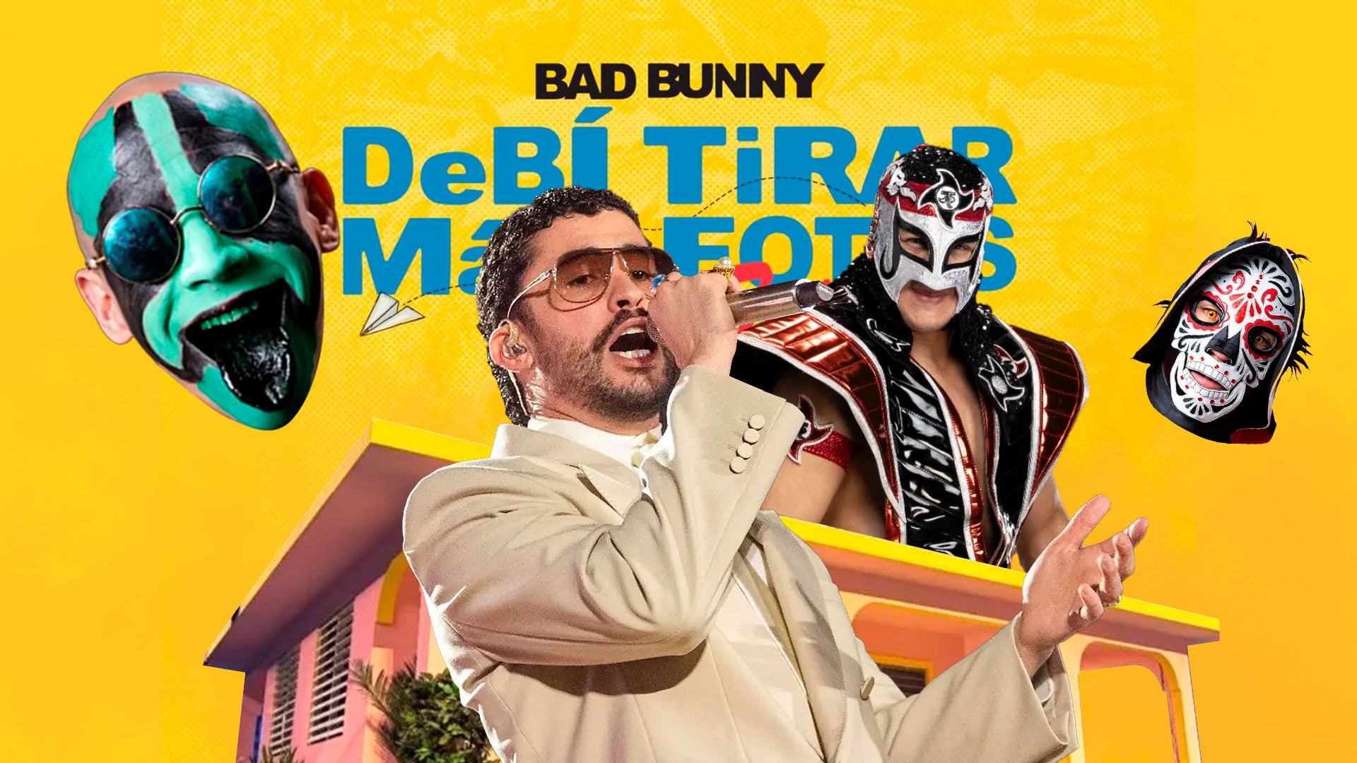 Videos virales muestran la convivencia entre gladiadores y el cantante puertorriqueño. (Ilustración: Jovani Pérez)