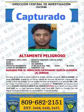 La División de Homicidios y el Ministerio Público desplegaron labores de búsqueda y realizaron un llamado público antes de la entrega voluntaria de Francis García./ (Redes Diego Pesqueira)