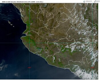 Imágen 2: GOES 16 ABI GEOCOLOR, 13:31 h (hora local).