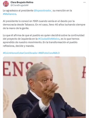 Clara Brugada agradece la mención