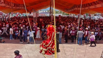 El viento derribó una lona