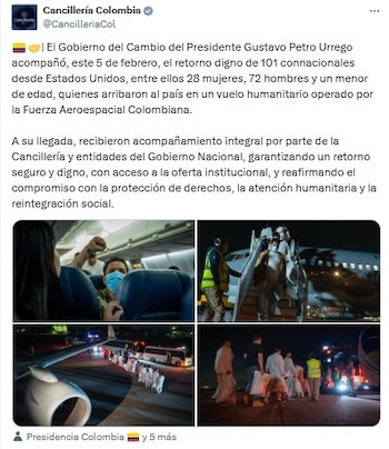 Repatriación de colombianos desde Estados